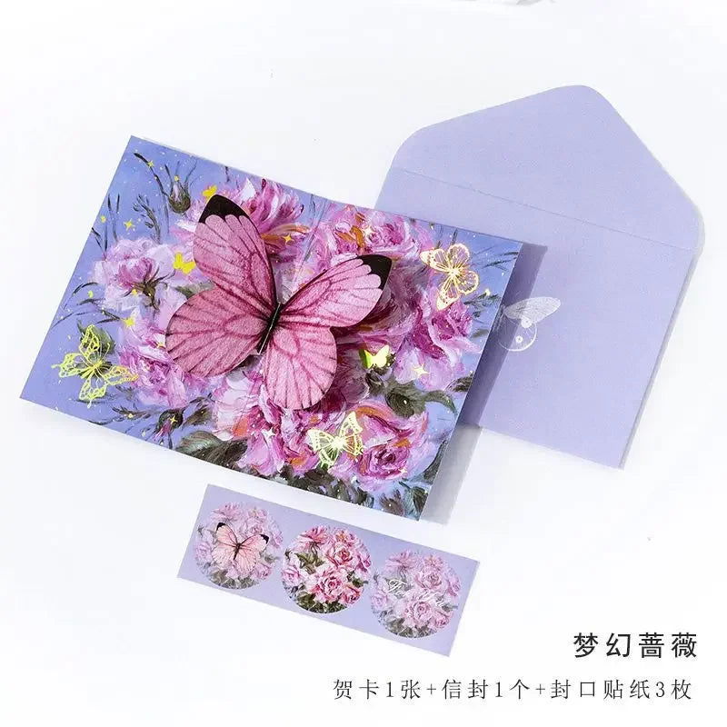 1pcs 3D Butterfly Card Pop-Up Greeting Cards Marry Christmas Greeting Card  Kids Gift Memorial Day Greeting Cards Birthday Card - Slobuy