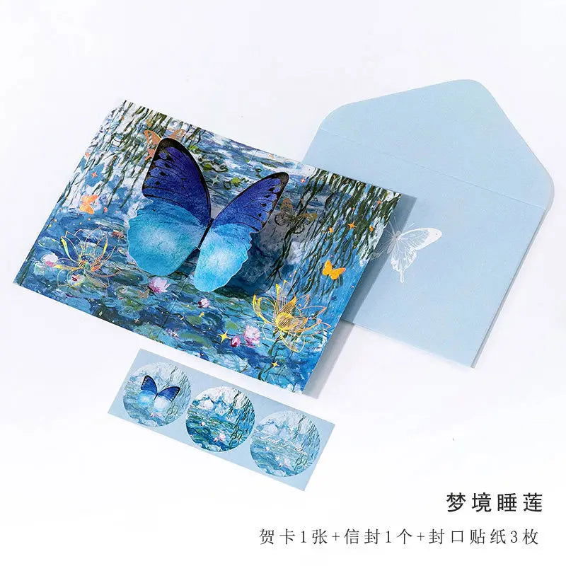 1pcs 3D Butterfly Card Pop-Up Greeting Cards Marry Christmas Greeting Card  Kids Gift Memorial Day Greeting Cards Birthday Card - Slobuy