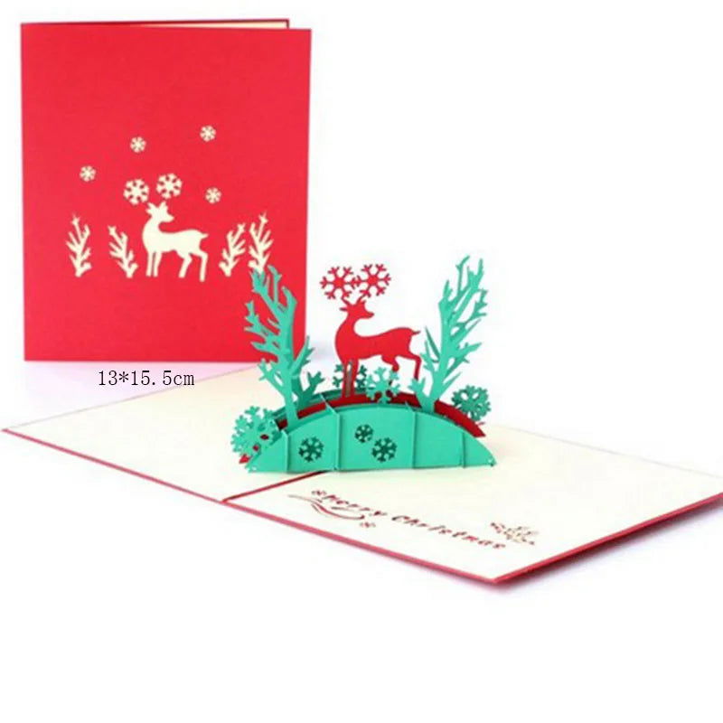 1pcs 3D Pop Up Greeting Cards With Envelope Laser Cut Post Card For Birthday Christmas Valentine' Day Party Wedding Decoration - Slobuy