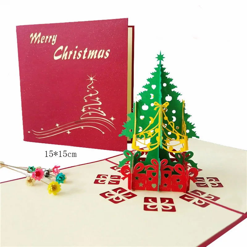 1pcs 3D Pop Up Greeting Cards With Envelope Laser Cut Post Card For Birthday Christmas Valentine' Day Party Wedding Decoration - Slobuy