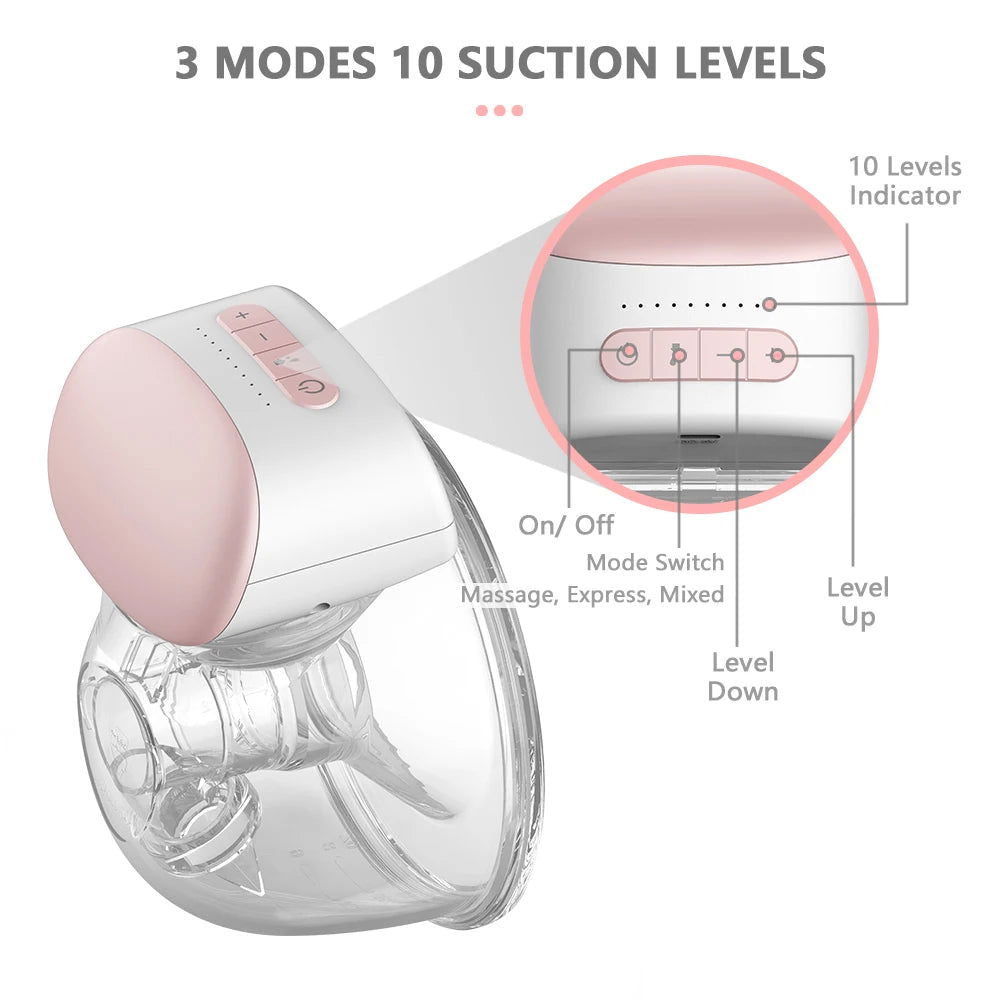 2/1pcs BB-P1 Wearable Breast Pump Hands Free Electric Portable Wearable Breast Pumps BPA-free Breastfeeding Milk Collector - Slobuy