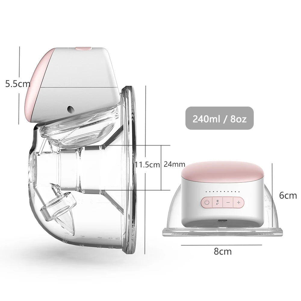 2/1pcs BB-P1 Wearable Breast Pump Hands Free Electric Portable Wearable Breast Pumps BPA-free Breastfeeding Milk Collector - Slobuy