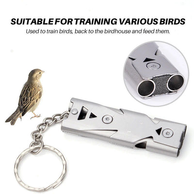 1pcs Birds Training Whistle Stainless Steel Whistle Return To Nest Bird Training Tool For Parrot Pigeon Birdcage Accessories - Slobuy