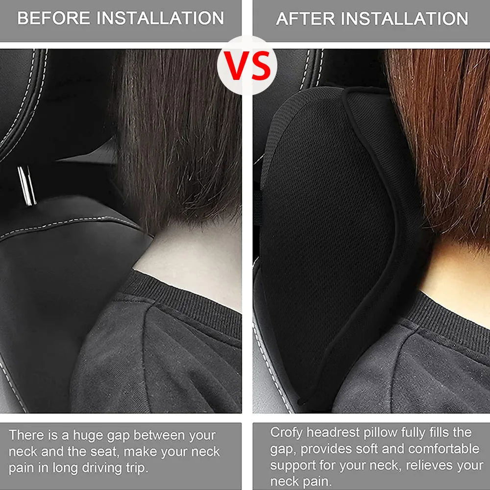 1pcs Car Neck Headrest Pillow Accessories Cushion Auto Seat Head Support Neck Protector Automobiles Seat Neck Rest Memory Cotton - Slobuy