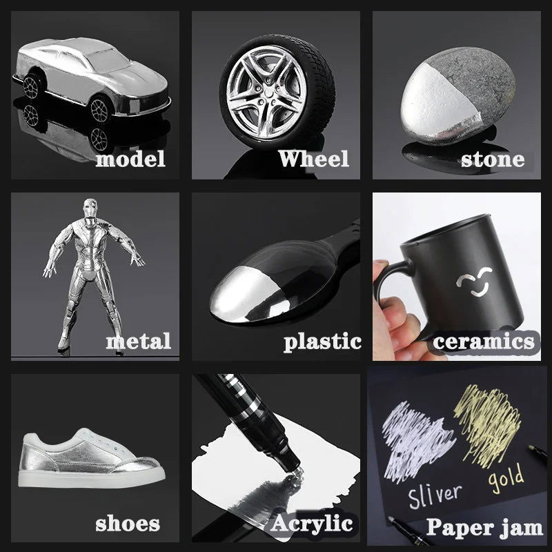 3/1pcs Mirror Marker Pen 2mm DIY Reflective Paint Pens Mirror Markers Chrome Gold SILVER Marker Car Styling Art Craftwork - Slobuy