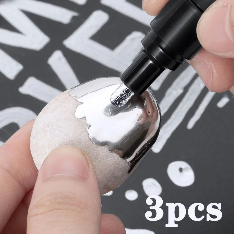 3/1pcs Mirror Marker Pen 2mm DIY Reflective Paint Pens Mirror Markers Chrome Gold SILVER Marker Car Styling Art Craftwork - Slobuy