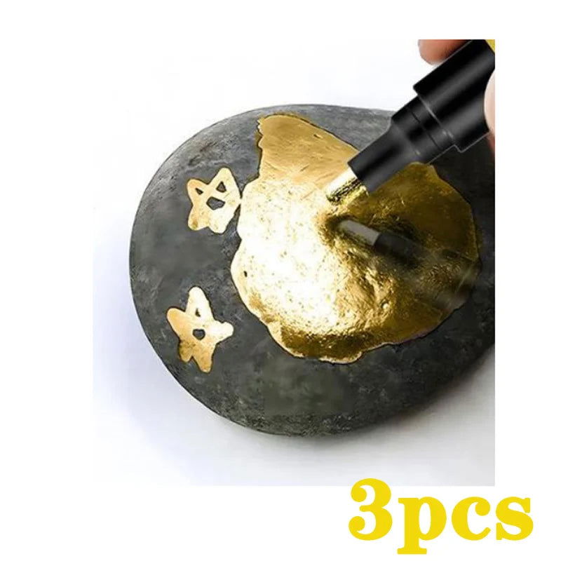 3/1pcs Mirror Marker Pen 2mm DIY Reflective Paint Pens Mirror Markers Chrome Gold SILVER Marker Car Styling Art Craftwork - Slobuy