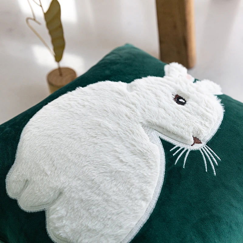 1psc Nordic Small Fresh Sofa Embroidery Pillow Cushion Bedroom Bed Pillowcover Decorative Backrest Flower Pillowcase - Slobuy