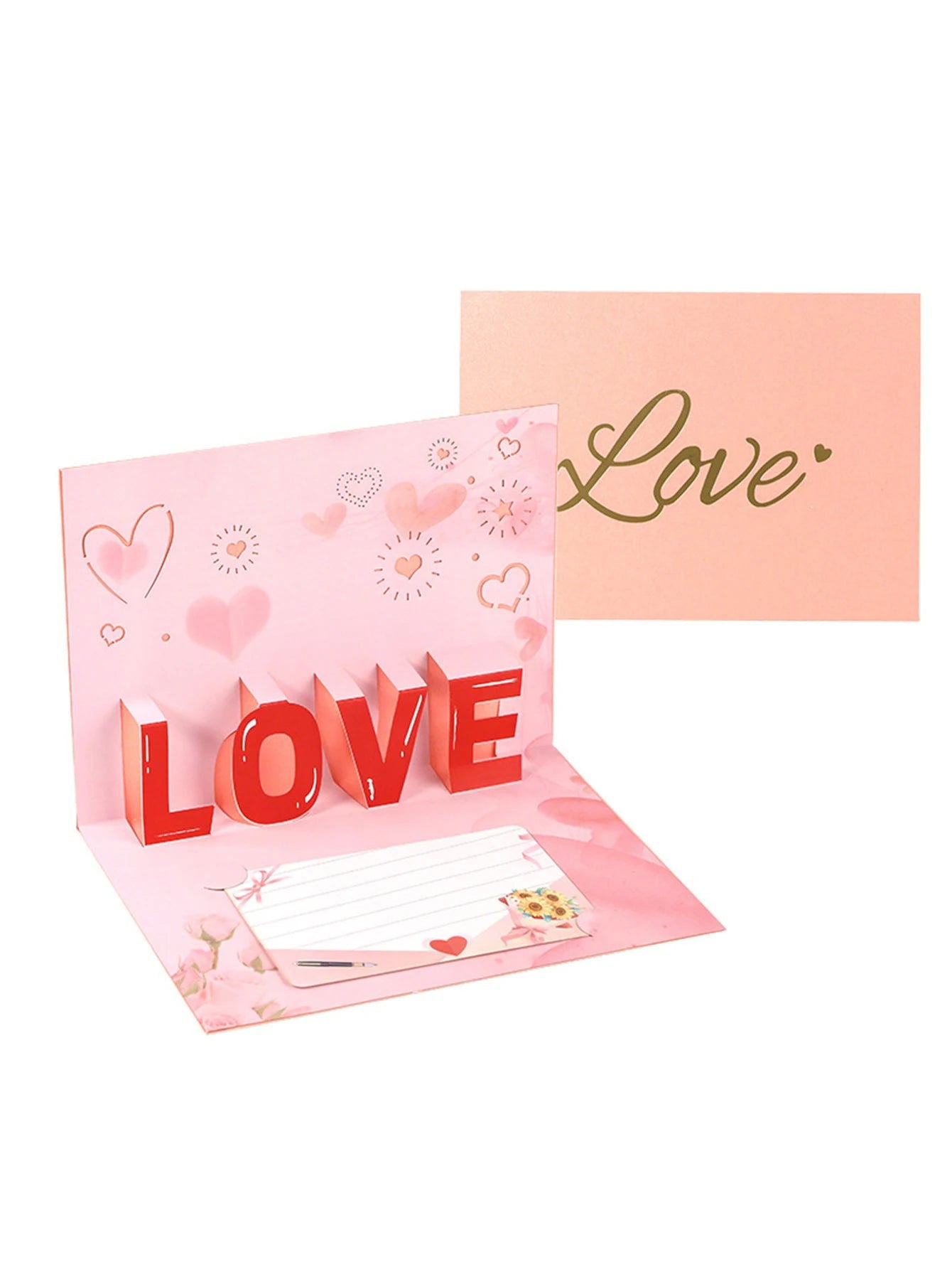 1set Three-dimensional 3D Heart Tree Greeting Card Valentine's Day Cards Valentine's Day Gifts - Slobuy