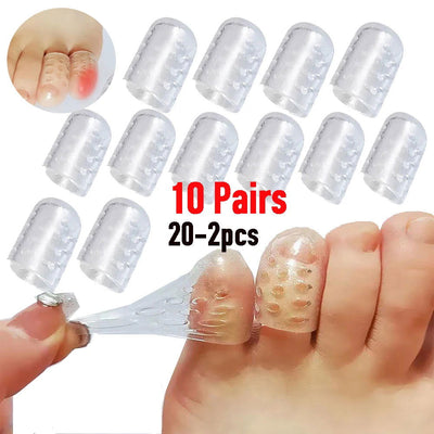 2-20PCS Toe Separator Breathable Silicon Toe Caps Toenails Protection Elasticity Anti-Friction Sweatproof for Foot Protectors - Slobuy