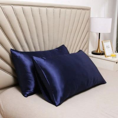 2-piece Pure Emulation Silk Satin Pillowcase Comfortable Pillow Cover Pillowcase For Bed Throw Single Pillow Covers - Slobuy
