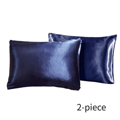 2-piece Pure Emulation Silk Satin Pillowcase Comfortable Pillow Cover Pillowcase For Bed Throw Single Pillow Covers - Slobuy