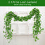 2.1M Artificial Plant Green Ivy Leaf Garland Silk Wall Hanging Vine Home Garden Decoration Wedding Party DIY Fake Wreath Leaves - Slobuy