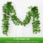 2.1M Artificial Plant Green Ivy Leaf Garland Silk Wall Hanging Vine Home Garden Decoration Wedding Party DIY Fake Wreath Leaves - Slobuy
