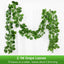 2.1M Artificial Plant Green Ivy Leaf Garland Silk Wall Hanging Vine Home Garden Decoration Wedding Party DIY Fake Wreath Leaves - Slobuy