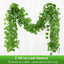 2.1M Artificial Plant Green Ivy Leaf Garland Silk Wall Hanging Vine Home Garden Decoration Wedding Party DIY Fake Wreath Leaves - Slobuy