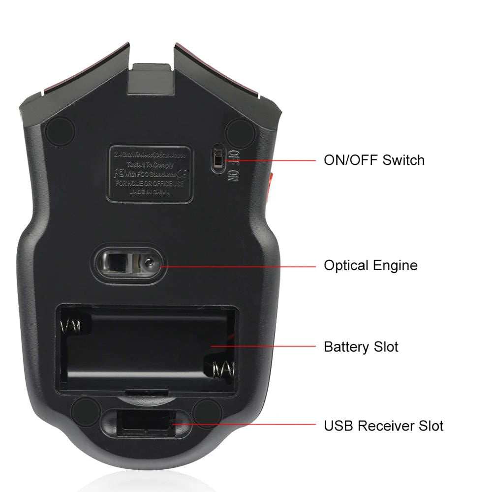 2.4GHz Wireless Mouse Optical Mice with USB Receiver Gamer 1600DPI 6 Buttons Mouse For Computer Laptop Accessories Mouse Gamer - Slobuy