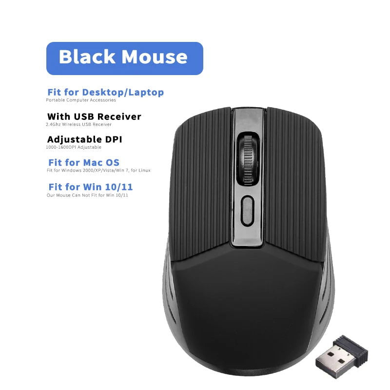 2.4GHz Wireless Mouse Optical Mice with USB Receiver Gamer 1600DPI 6 Buttons Mouse For Computer Laptop Accessories Mouse Gamer - Slobuy