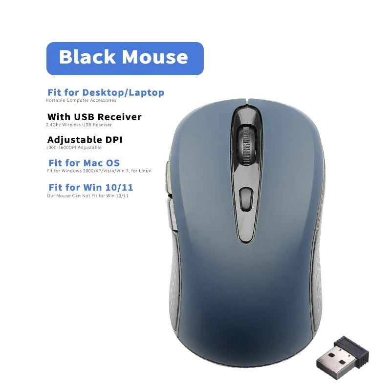 2.4GHz Wireless Mouse Optical Mice with USB Receiver Gamer 1600DPI 6 Buttons Mouse For Computer Laptop Accessories Mouse Gamer - Slobuy
