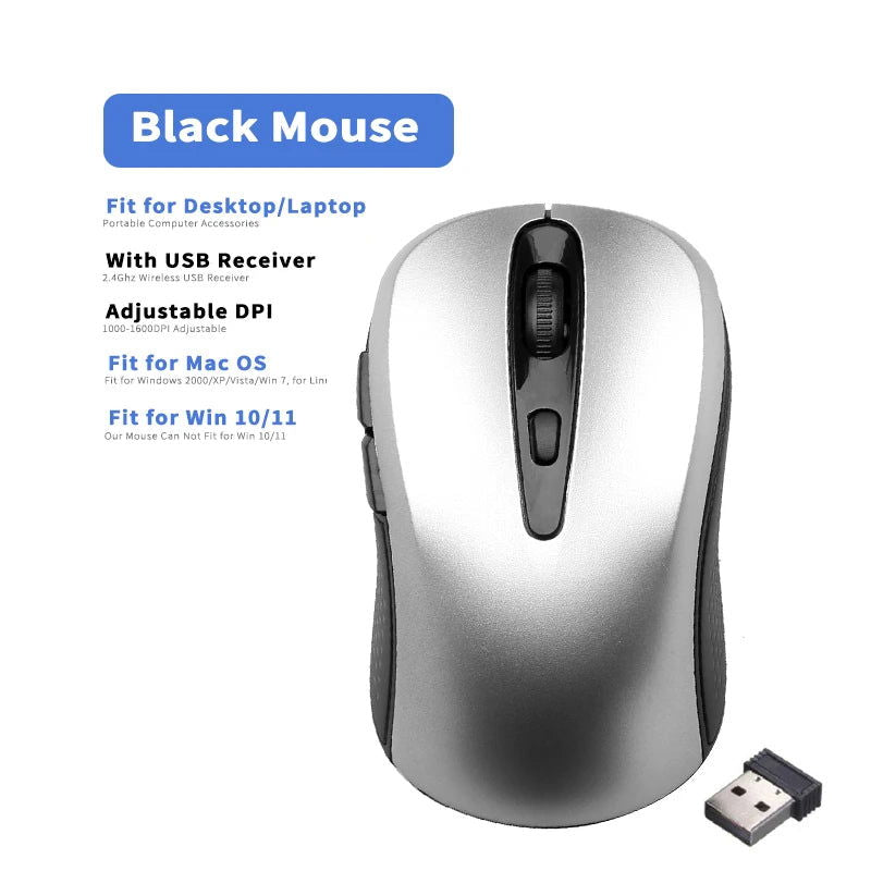 2.4GHz Wireless Mouse Optical Mice with USB Receiver Gamer 1600DPI 6 Buttons Mouse For Computer Laptop Accessories Mouse Gamer - Slobuy