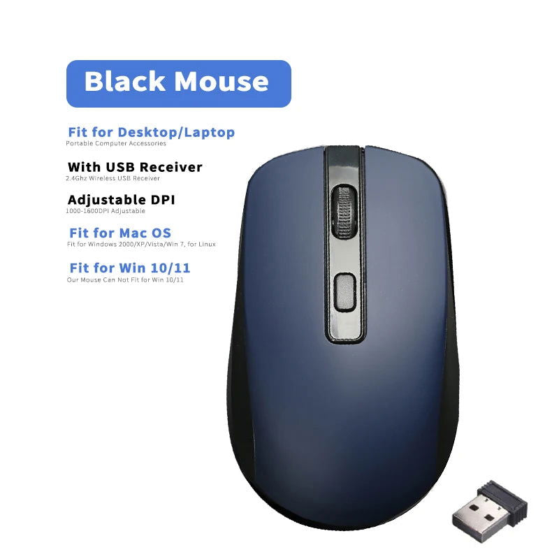 2.4GHz Wireless Mouse Optical Mice with USB Receiver Gamer 1600DPI 6 Buttons Mouse For Computer Laptop Accessories Mouse Gamer - Slobuy