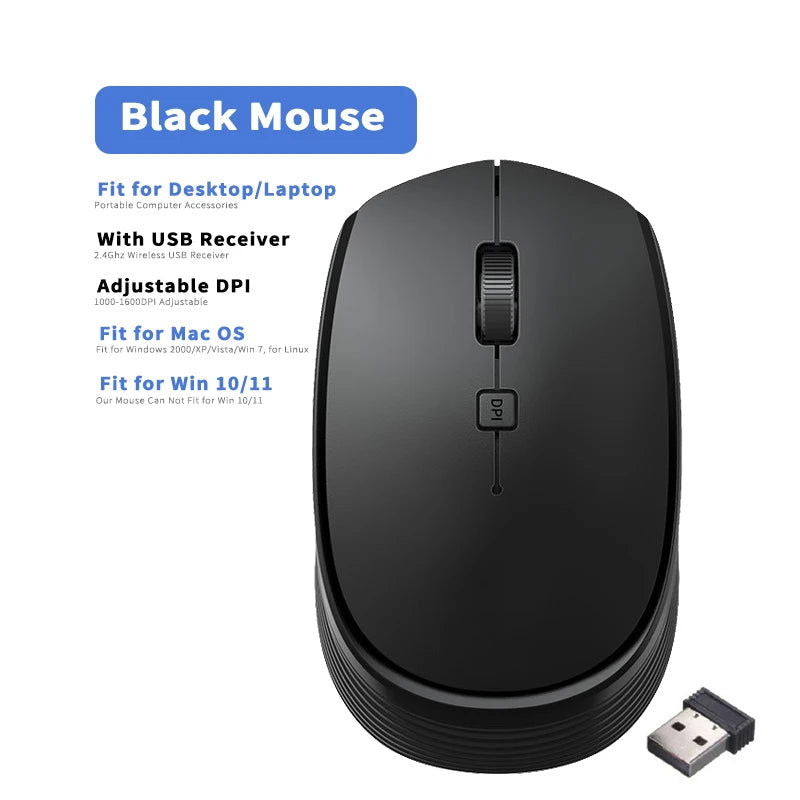 2.4GHz Wireless Mouse Optical Mice with USB Receiver Gamer 1600DPI 6 Buttons Mouse For Computer Laptop Accessories Mouse Gamer - Slobuy