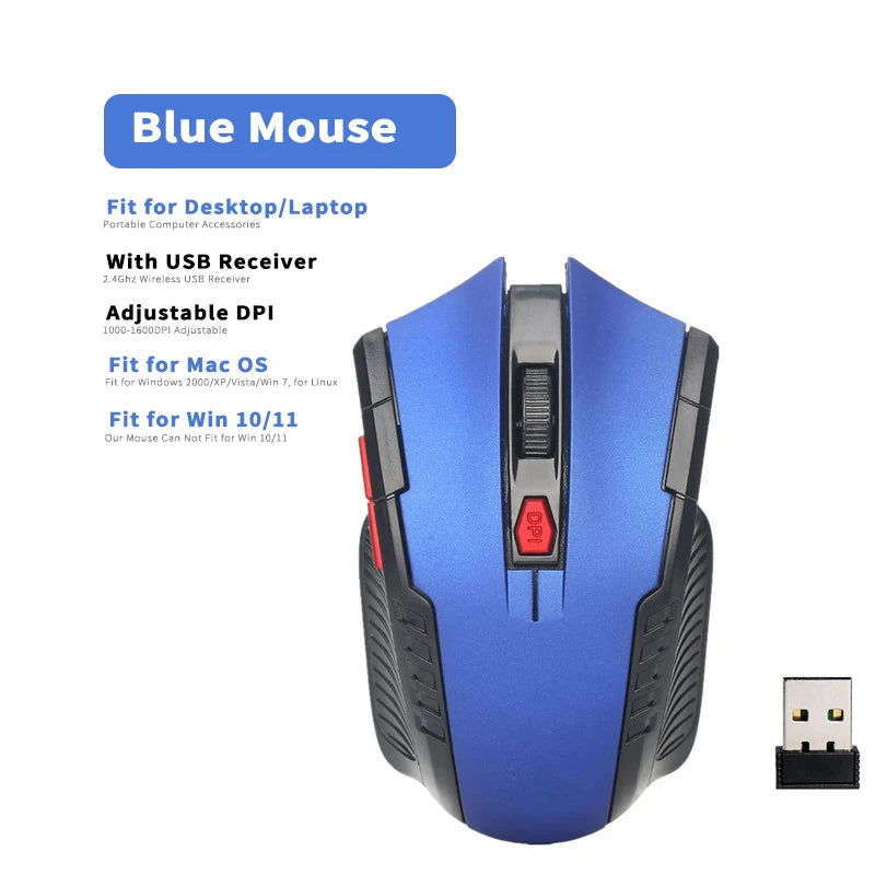 2.4GHz Wireless Mouse Optical Mice with USB Receiver Gamer 1600DPI 6 Buttons Mouse For Computer Laptop Accessories Mouse Gamer - Slobuy