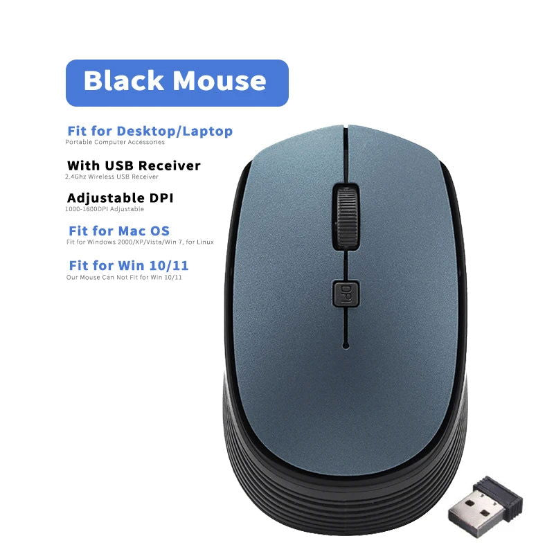 2.4GHz Wireless Mouse Optical Mice with USB Receiver Gamer 1600DPI 6 Buttons Mouse For Computer Laptop Accessories Mouse Gamer - Slobuy