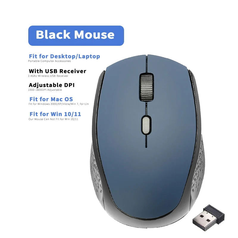 2.4GHz Wireless Mouse Optical Mice with USB Receiver Gamer 1600DPI 6 Buttons Mouse For Computer Laptop Accessories Mouse Gamer - Slobuy