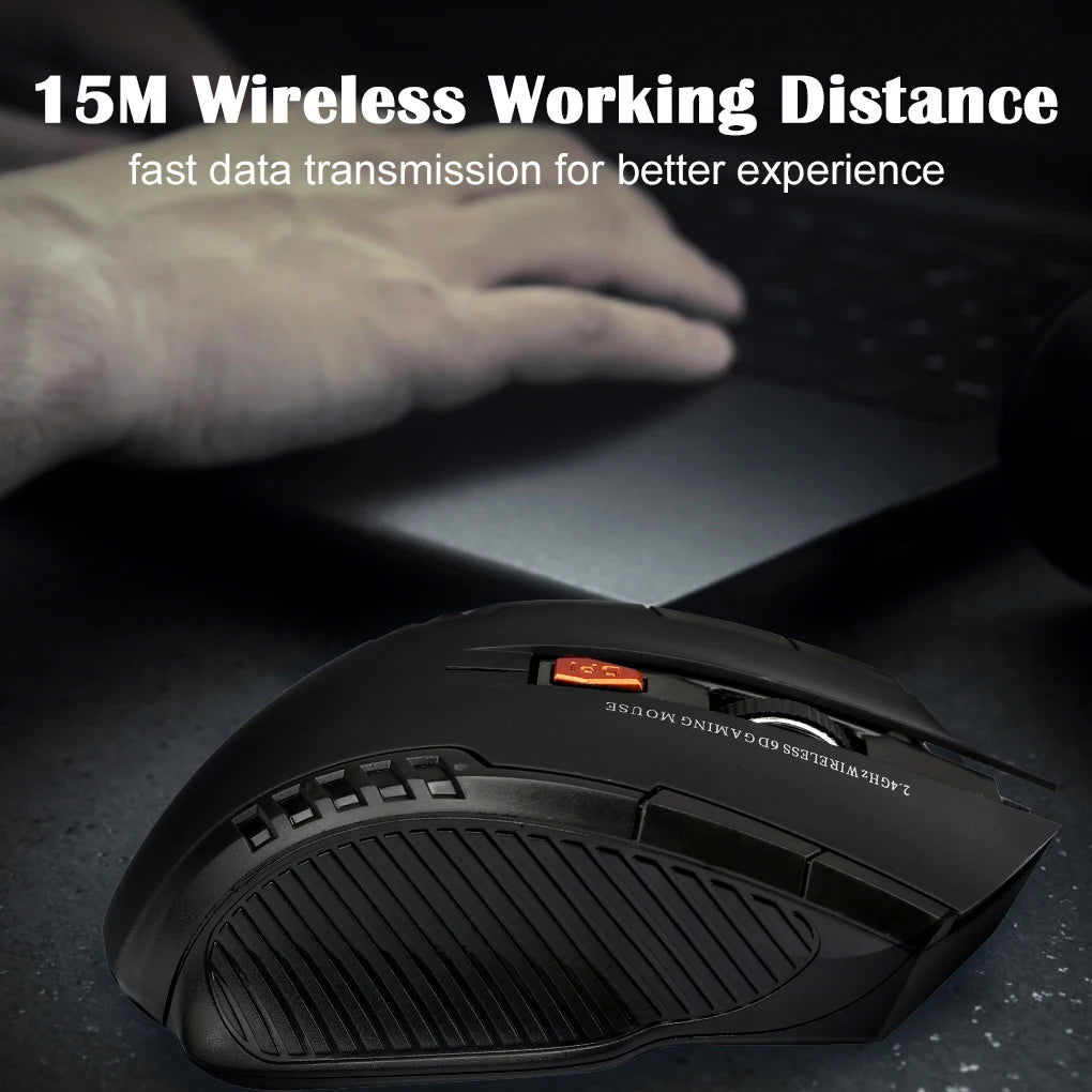 2.4G Wireless Mouse 1600DPI Optical Mouse Gamer for Computer 6 Buttons Wireless Mice with USB Receiver for PC Laptop Accessories - Slobuy