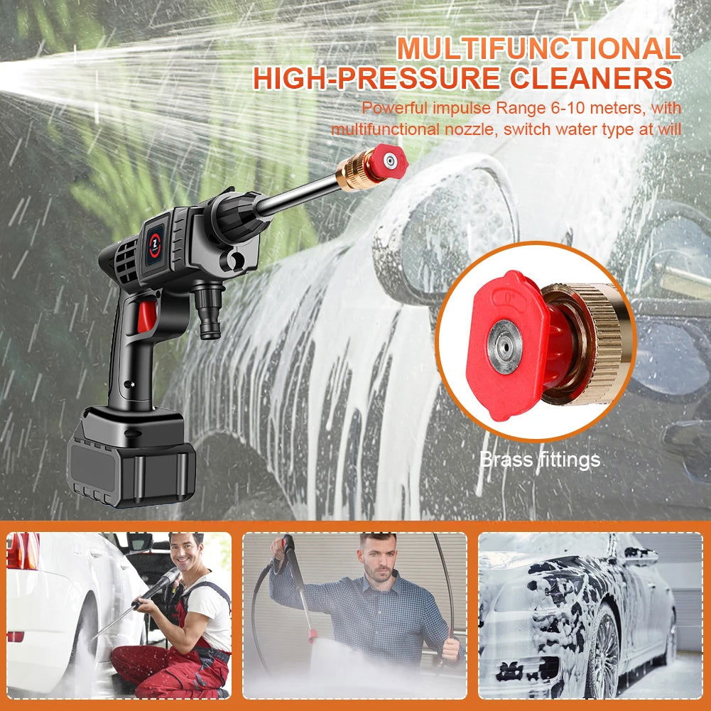 200W 50Bar Cordless High Pressure Car Washer Spray Water Gun 20000mAh Battery Foam Generator Car Washing Machine for Home - Slobuy