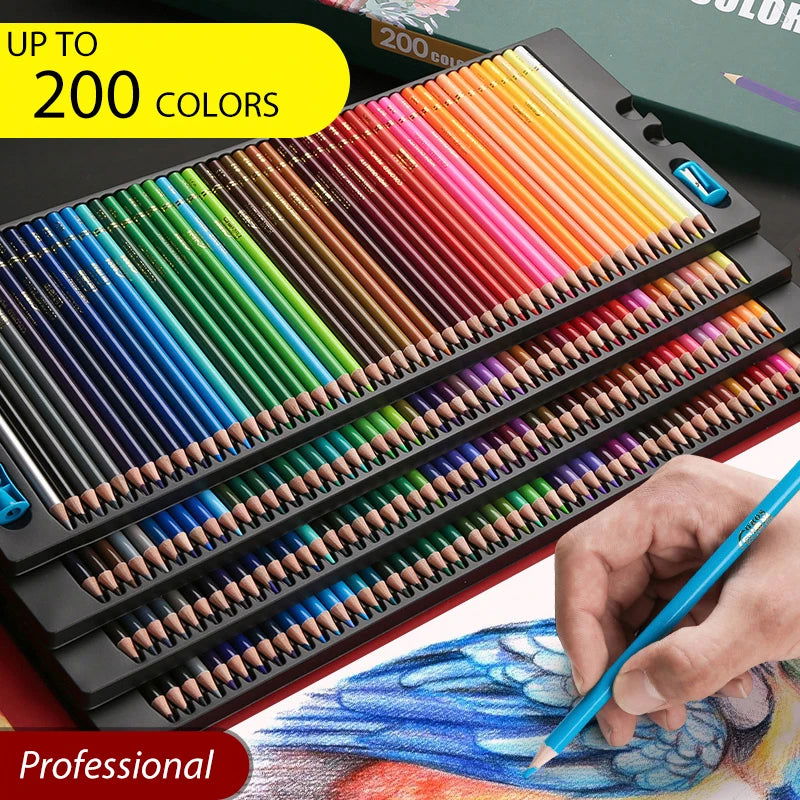 48/72/120/150/200 Colors Professional Colored Pencils Lead Watercolor Drawing Set for Art School Supplies - Slobuy