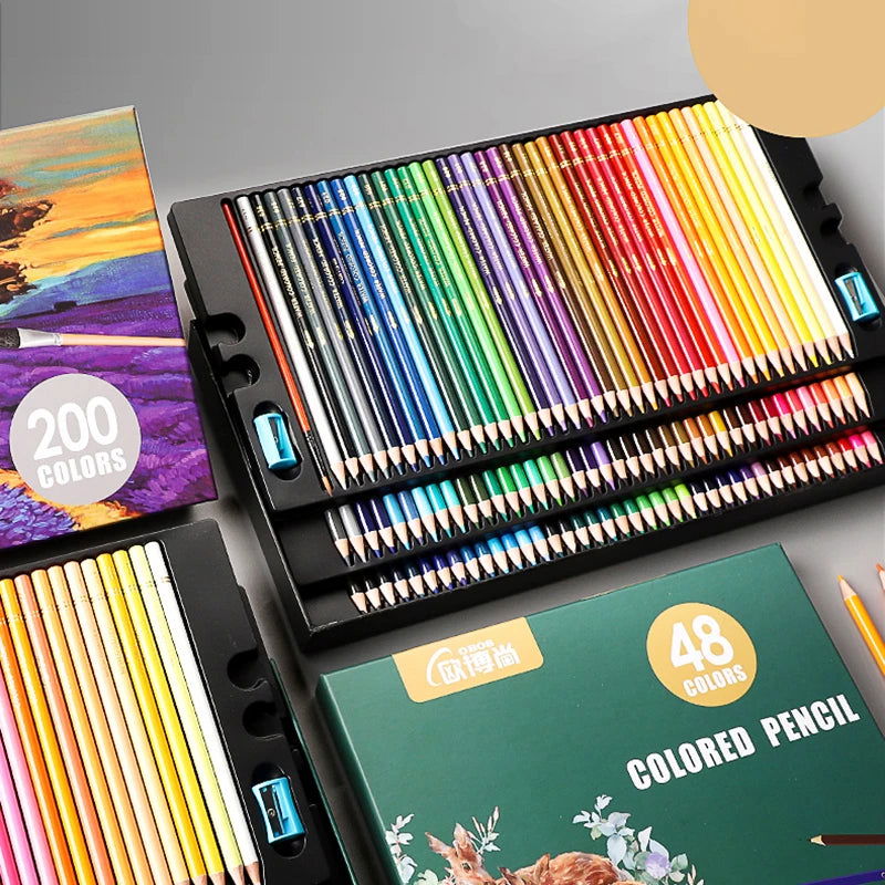 48/72/120/150/200 Colors Professional Colored Pencils Lead Watercolor Drawing Set for Art School Supplies - Slobuy