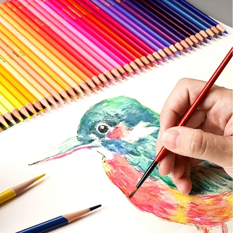 48/72/120/150/200 Colors Professional Colored Pencils Lead Watercolor Drawing Set for Art School Supplies - Slobuy