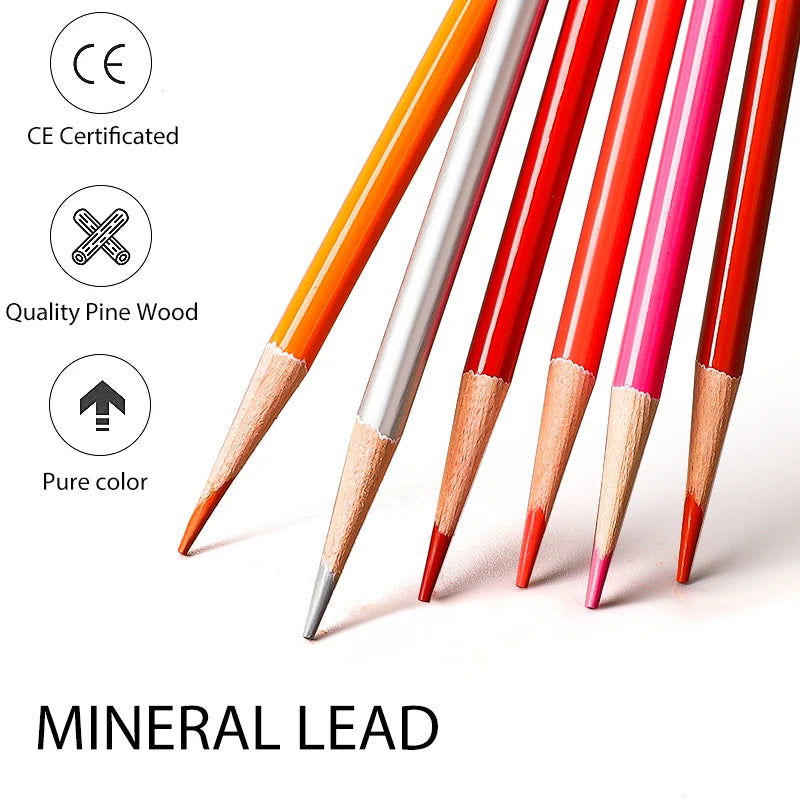 48/72/120/150/200 Colors Professional Colored Pencils Lead Watercolor Drawing Set for Art School Supplies - Slobuy