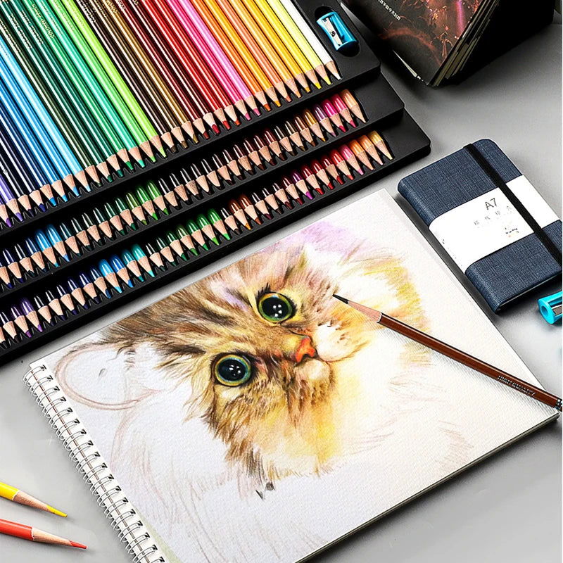 48/72/120/150/200 Colors Professional Colored Pencils Lead Watercolor Drawing Set for Art School Supplies - Slobuy