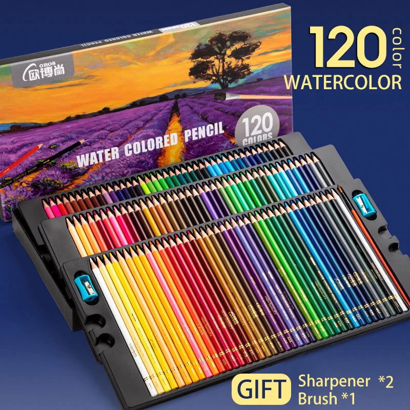 48/72/120/150/200 Colors Professional Colored Pencils Lead Watercolor Drawing Set for Art School Supplies - Slobuy