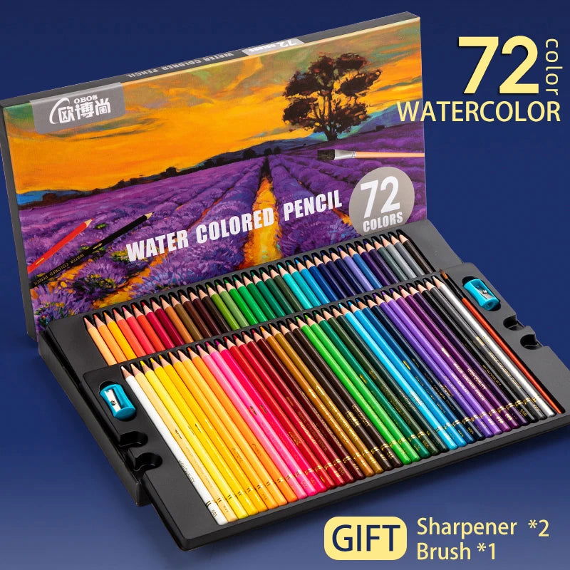 48/72/120/150/200 Colors Professional Colored Pencils Lead Watercolor Drawing Set for Art School Supplies - Slobuy
