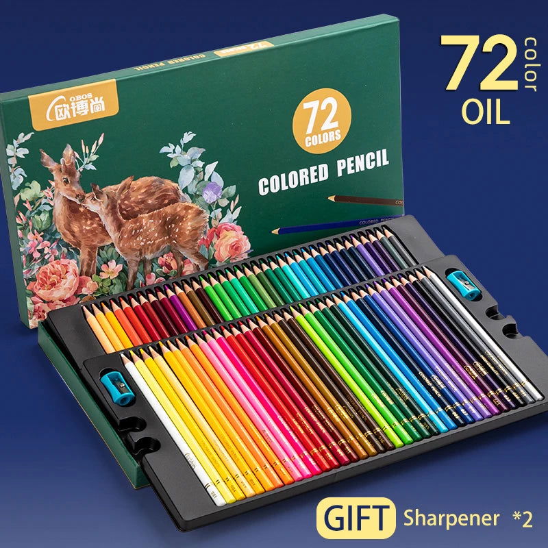 48/72/120/150/200 Colors Professional Colored Pencils Lead Watercolor Drawing Set for Art School Supplies - Slobuy