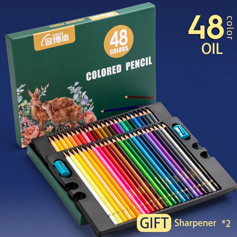 48/72/120/150/200 Colors Professional Colored Pencils Lead Watercolor Drawing Set for Art School Supplies - Slobuy