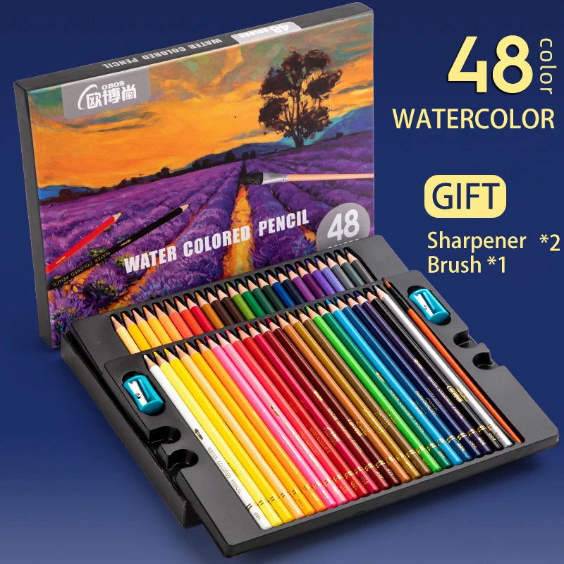 48/72/120/150/200 Colors Professional Colored Pencils Lead Watercolor Drawing Set for Art School Supplies - Slobuy