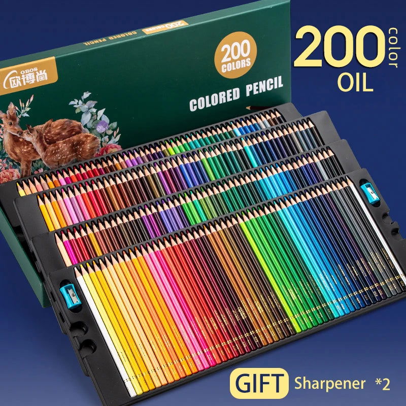 48/72/120/150/200 Colors Professional Colored Pencils Lead Watercolor Drawing Set for Art School Supplies - Slobuy