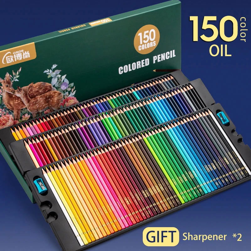 48/72/120/150/200 Colors Professional Colored Pencils Lead Watercolor Drawing Set for Art School Supplies - Slobuy