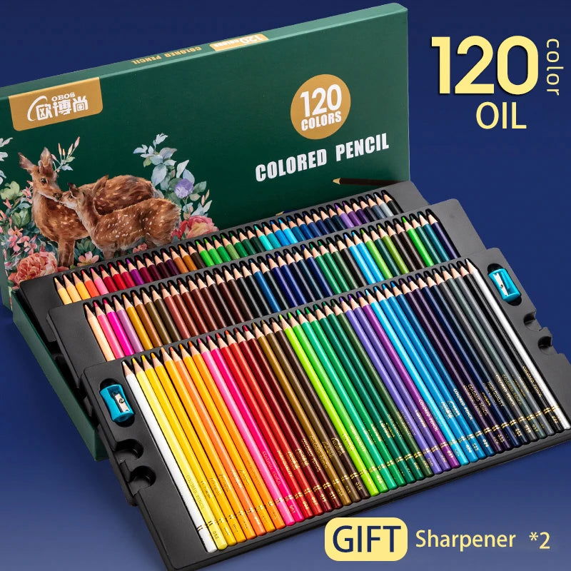 48/72/120/150/200 Colors Professional Colored Pencils Lead Watercolor Drawing Set for Art School Supplies - Slobuy
