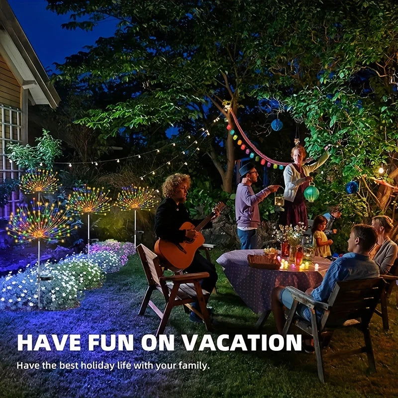 1PC Solar Fireworks Lamp Outdoor Grass Globe Dandelion Flash String Fairy lights 90 /150/200 LED For Garden Lawn Holiday Light - Slobuy
