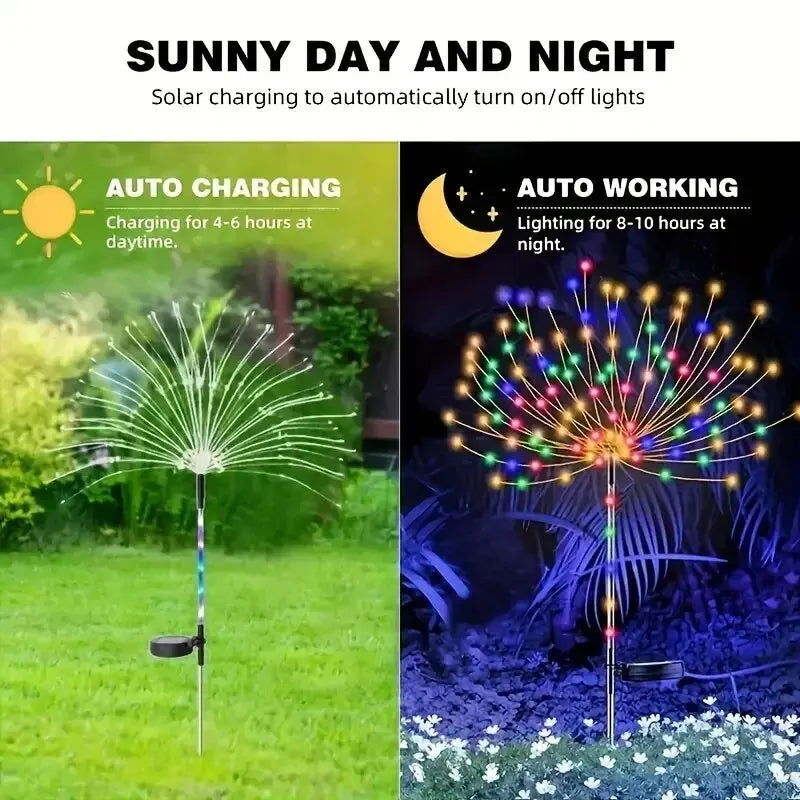 1pc Solar Powered String Lamp Tree Waterproof Outdoor Bulb for Lawn Patio Garden 90/120/150/200 LEDs Light DIY Decoration - Slobuy
