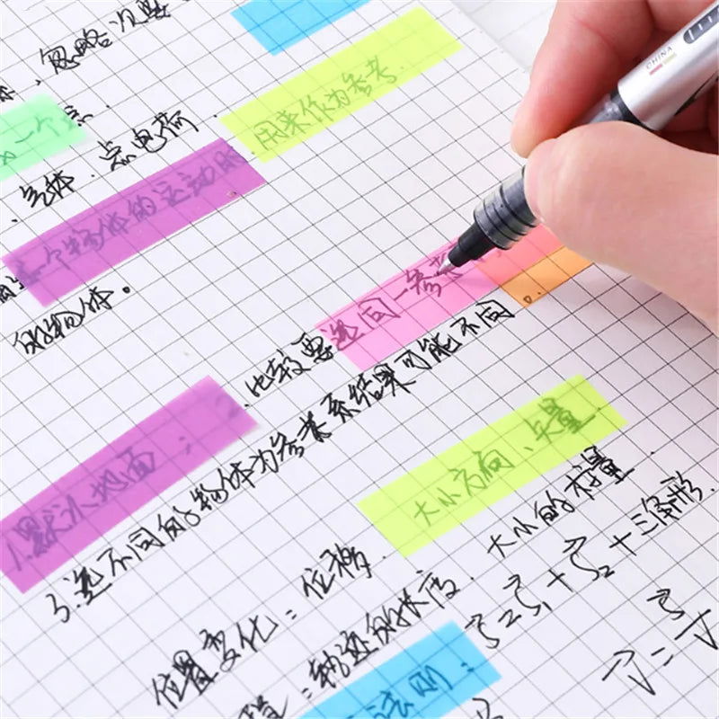 200 Sheets Color Sticky Notes Memo Pad Notes Index Transparent Post Stickers Bookmarks Notepad School Office Stationery Supplies - Slobuy