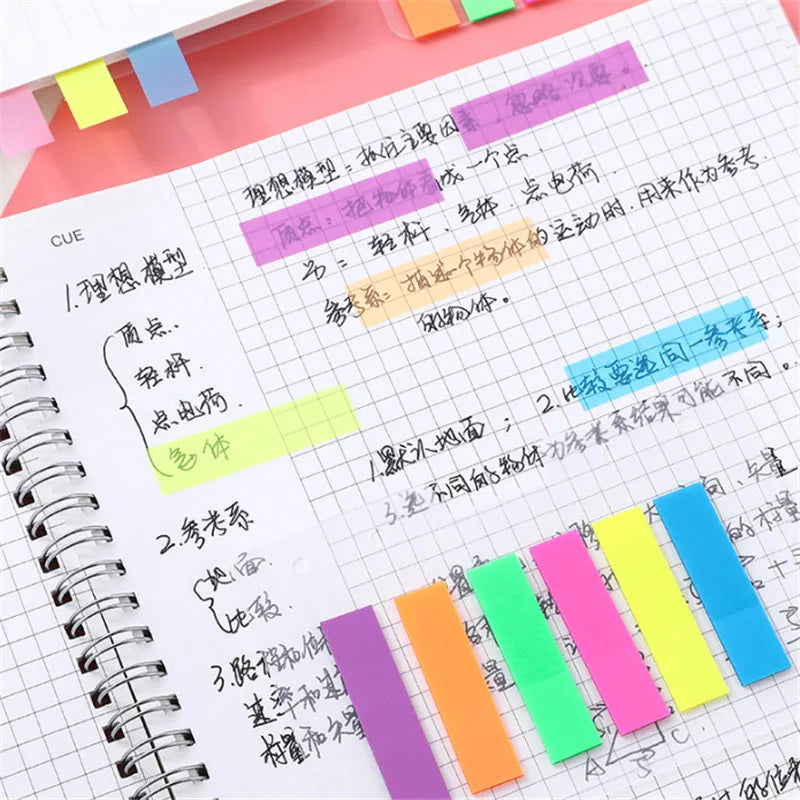200 Sheets Color Sticky Notes Memo Pad Notes Index Transparent Post Stickers Bookmarks Notepad School Office Stationery Supplies - Slobuy