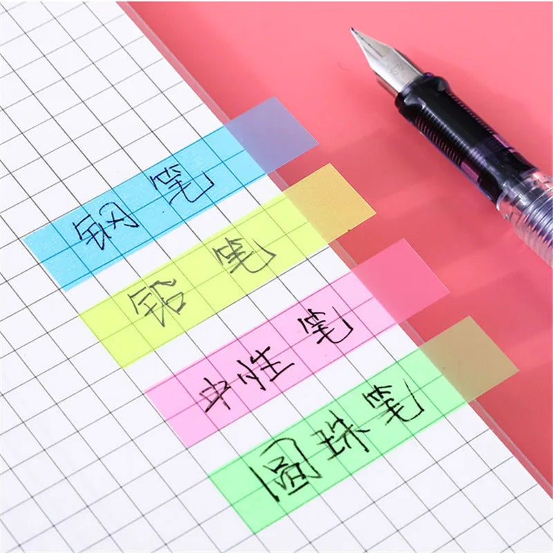 200 Sheets Color Sticky Notes Memo Pad Notes Index Transparent Post Stickers Bookmarks Notepad School Office Stationery Supplies - Slobuy