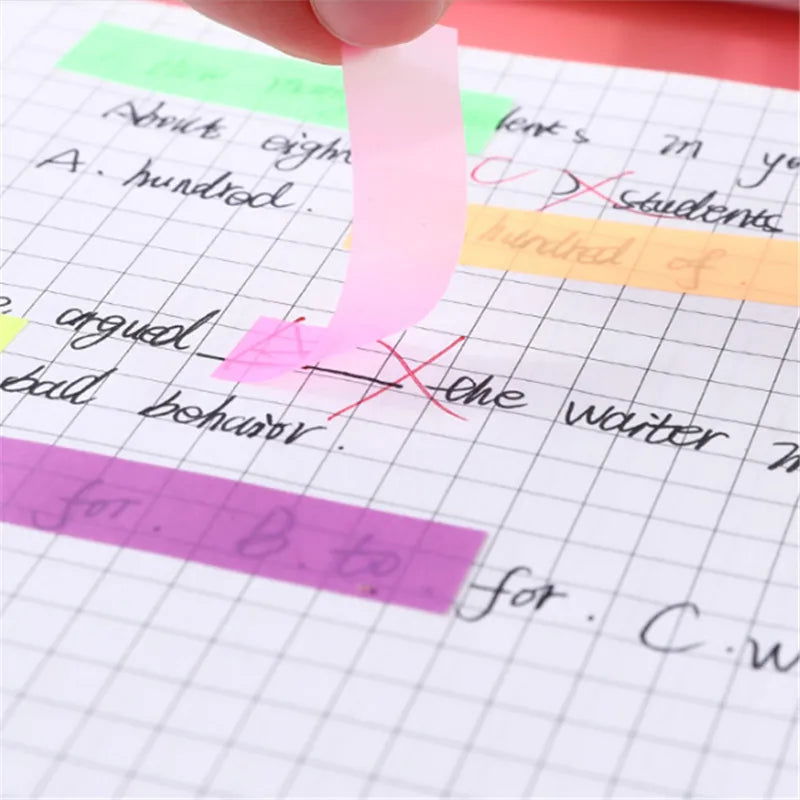 200 Sheets Color Sticky Notes Memo Pad Notes Index Transparent Post Stickers Bookmarks Notepad School Office Stationery Supplies - Slobuy